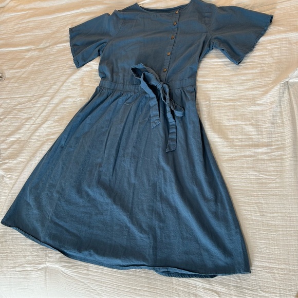 Denim blue dress fit and flare Medium 10 - Picture 1 of 8
